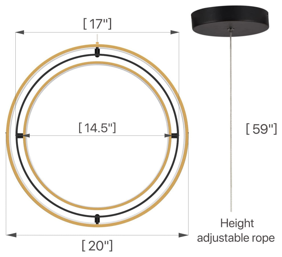 Modern LED Chandelier Adjustable Globe Pendant Light Fixture