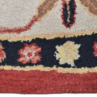 HAND TUFTED WOOL ECO-FRIENDLY AREA RUGS - Round,Red Cream,Oriental