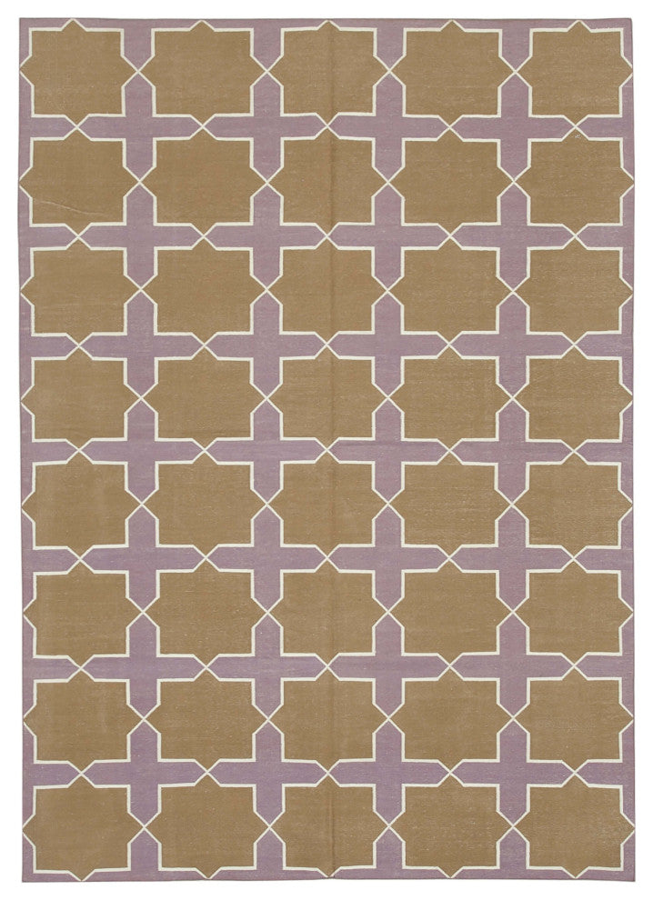 Rug N Carpet - Handmade Wool 6' 3'' x 8' 10'' Flatweave Dhurrie Kilim Rug