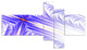 Blue Fractal Cross Design, Abstract Canvas Art Print, 60"x32", 5 panels