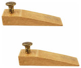 2 Door Wedge Solid Mango Wood Antique Brass Knob Natural |