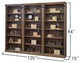 8' Tall Bookcase Wall With Ladder, Storage Organizer, Brown