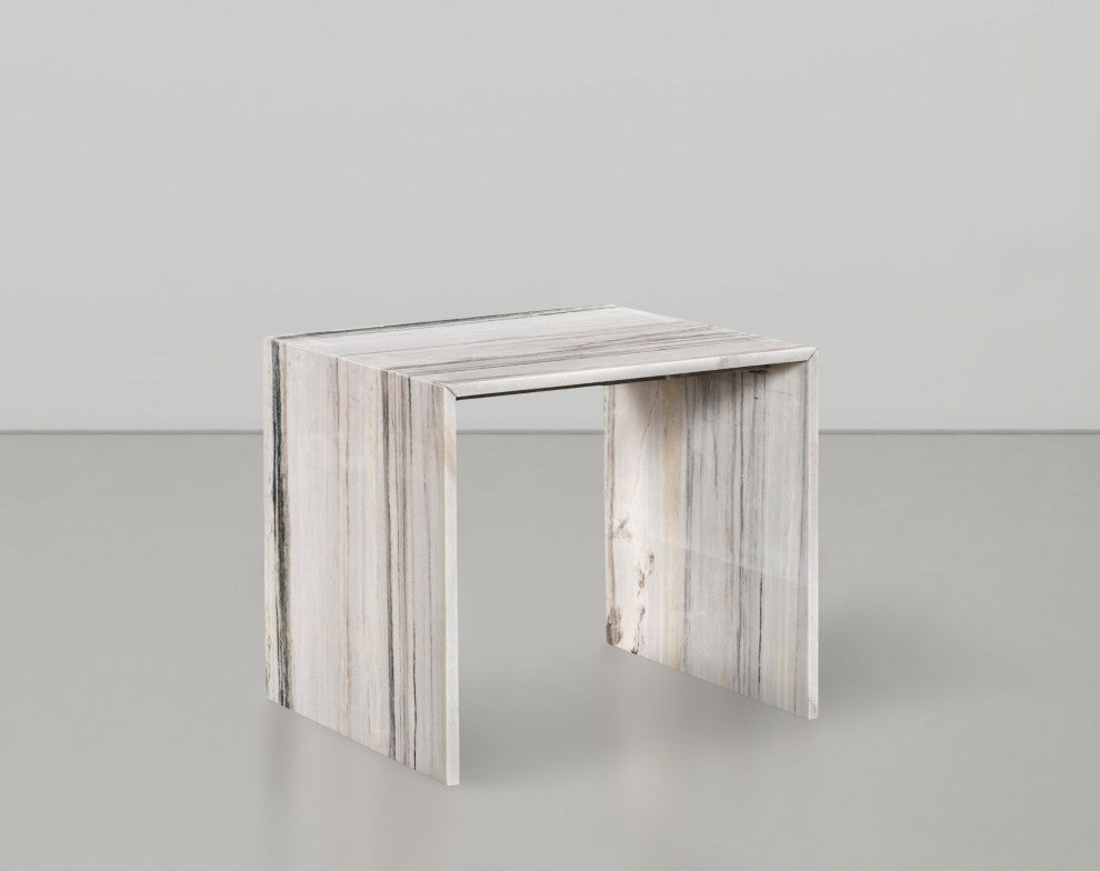Canova Marble End Table, Black and White, End Table