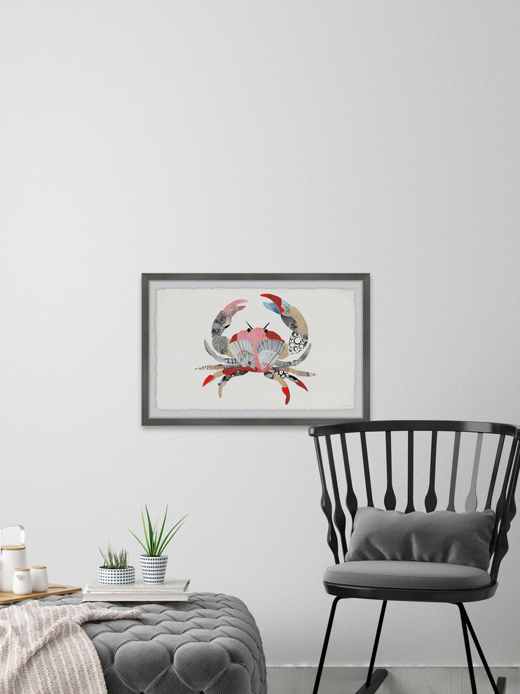 "Crab Mosaic" Framed Painting Print, 12"x8"