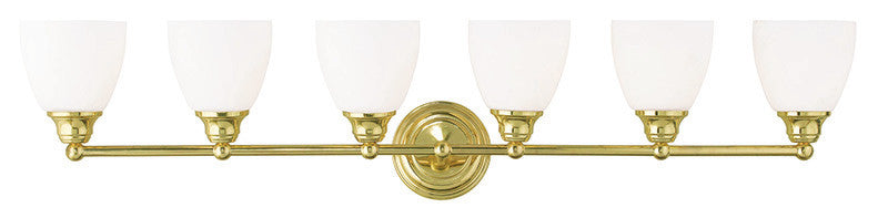 Livex 13666-02 6-Light Polished Brass Bath Light, Polished Brass