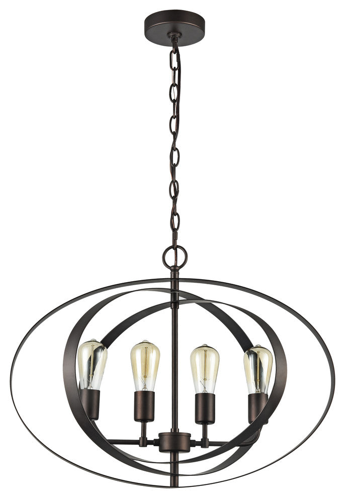 Chloe Lighting Osbert Industrial Oil Rubbed Bronze 4 Light Ceiling Pendant