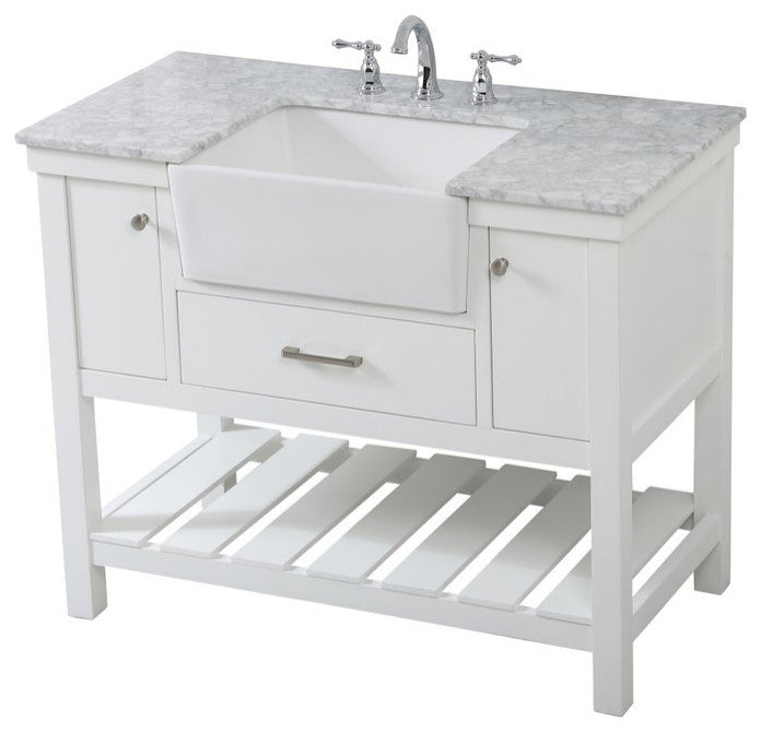 Home Living 22" Farmhouse White-Light Bathroom Vanity