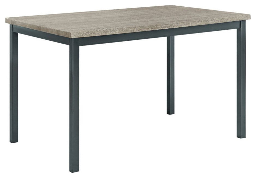 Rectangular Dining Table, Gray and Black
