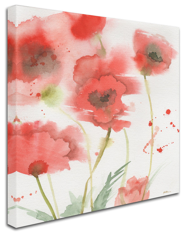 Sheila Golden 'Awakening Poppies' Canvas Art, 14"x14"