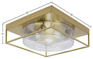 16" 3-Light Flush Mount Light, New Age Brass, Smoke Bubble Glass