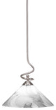 Capri 1-Light Stem Pendant with Hang Straight Swivel, Brushed Nickel/Onyx Swirl