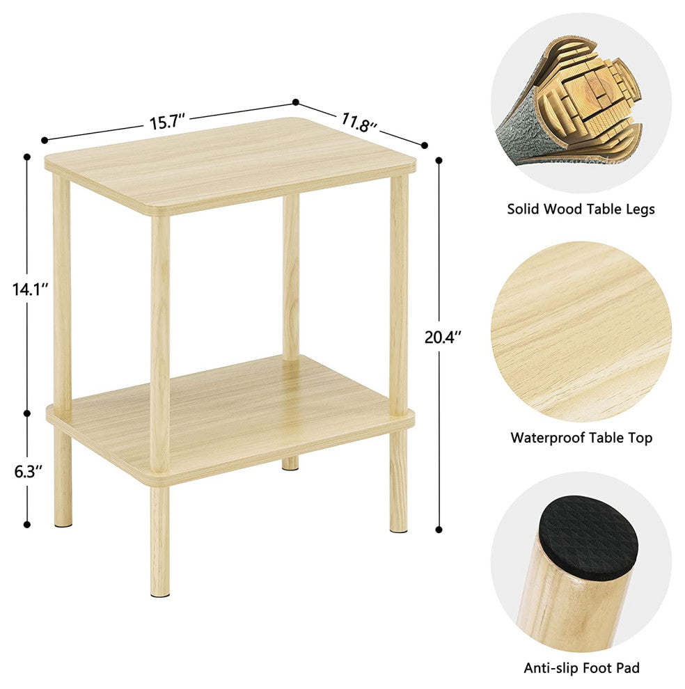 Table Examples Two Tier Rectangular 2 Tier End Table with Storage Shelf