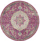 8 Round Pink and Ivory Medallion Area Rug