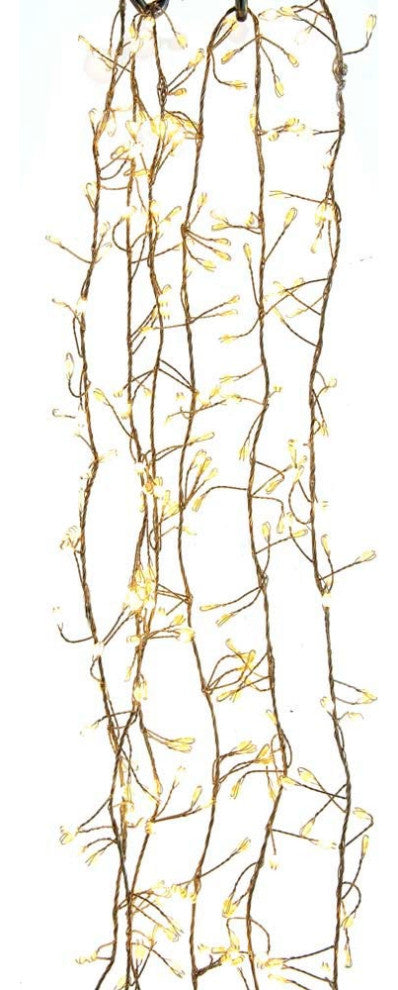 300 Light, Cluster Garland, Warm White LED Lights