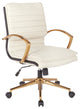 Mid-Back Faux Leather Chair, Cream