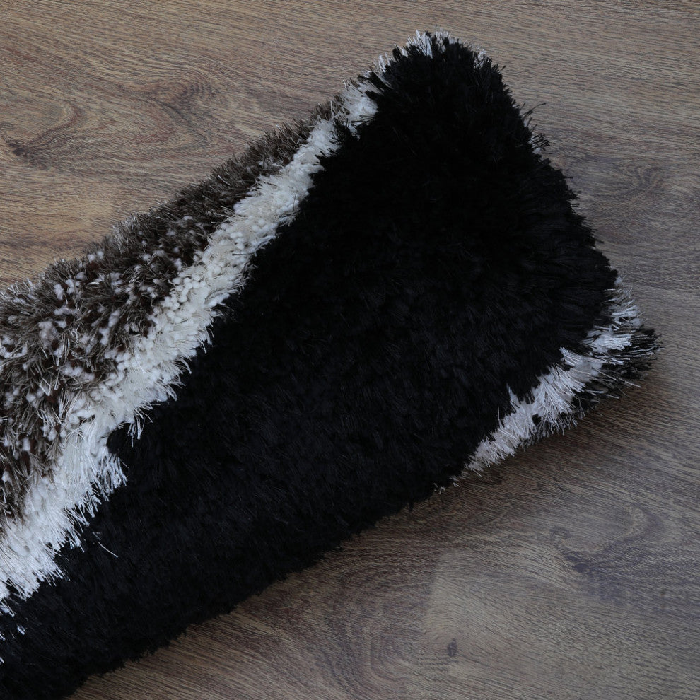HAND TUFTED SHAG POLYESTER ECO-FRIENDLY AREA RUGS -Multicolor,Contemporary