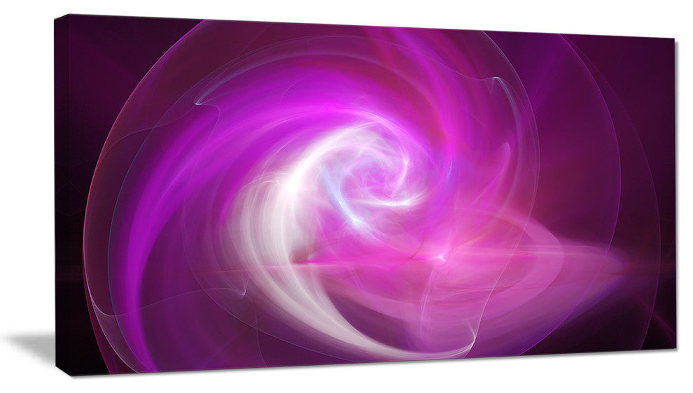 Pink Fractal Abstract Illustration, Abstract Canvas Wall Art, 32x16