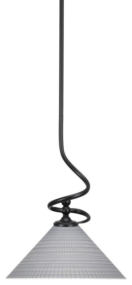 Capri 1-Light Mini Pendant with Hang Straight Swivel, Matte Black/Gray Matrix