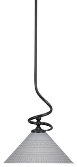 Capri 1-Light Mini Pendant with Hang Straight Swivel, Matte Black/Gray Matrix