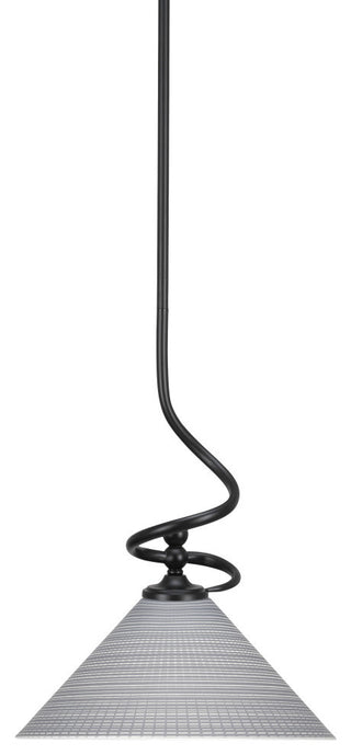 Capri 1-Light Mini Pendant with Hang Straight Swivel, Matte Black/Gray Matrix