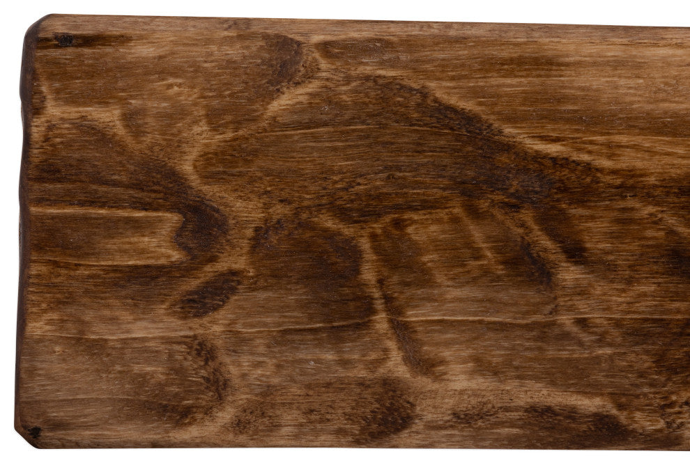 Rough Hewn Fireplace Shelf Mantel, Aged Oak, 72"