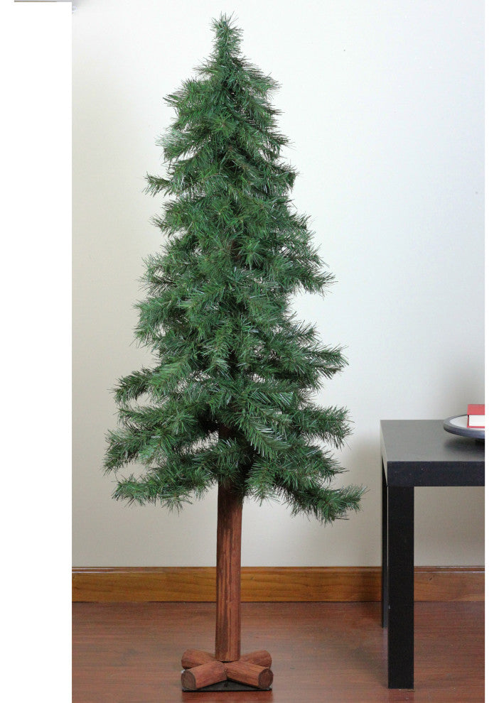 4.5' X, 24" Traditional Woodland Alpine Artificial Christmas Tree, Unlit