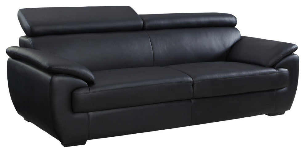 Nestore Premium Genuine Leather Match Sofa Black