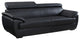 Nestore Premium Genuine Leather Match Sofa Black