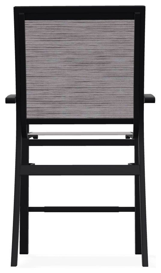 Kendall Sling Balcony Height Stackable Outdoor Stool, Fossil/Black