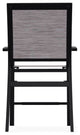 Kendall Sling Balcony Height Stackable Outdoor Stool, Fossil/Black