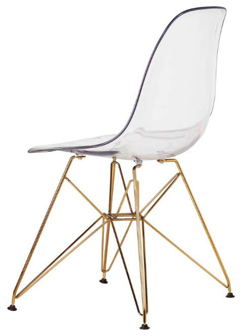 Eiffel Clear Chair With Gold Base