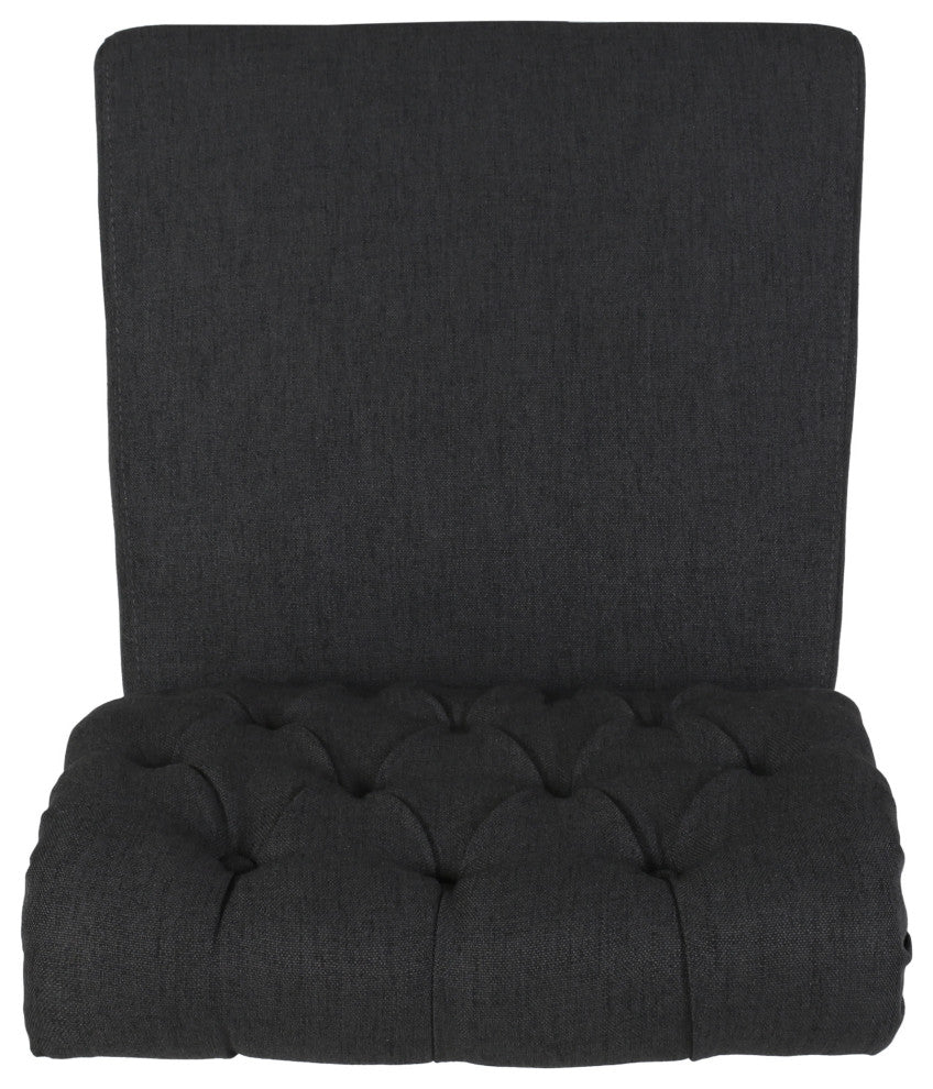 Emerson Tufted Dining Chairs, Set of 2, Dark Gray, Fabric