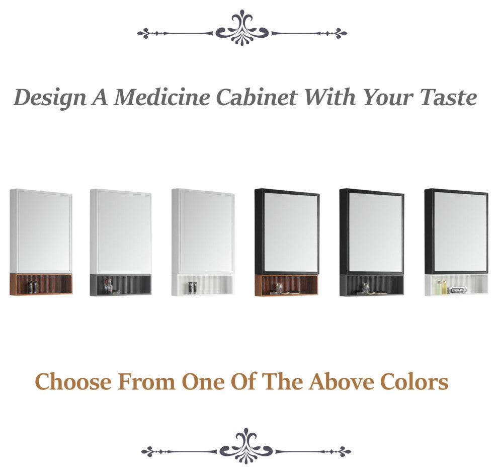 Dakota Medicine Cabinet, 21" Wide, White, White Shelf