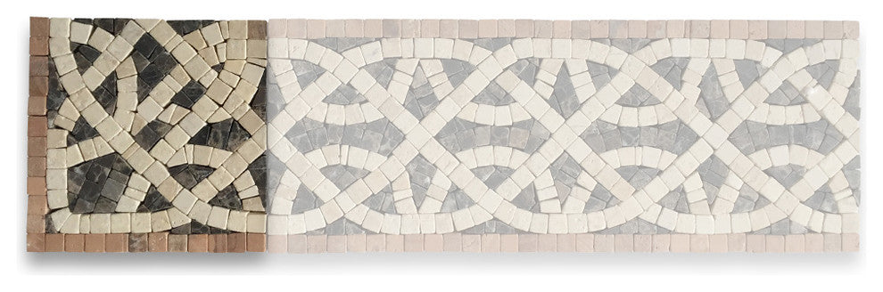Marble Mosaic Border Decorative Tile Cythera Sunny 4.7x4.7 Tumbled, 1 piece