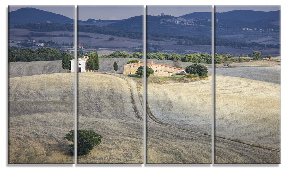 Beautiful Sandy Landscape, Landscape Canvas Art Print, 48"x28", 4 Panels