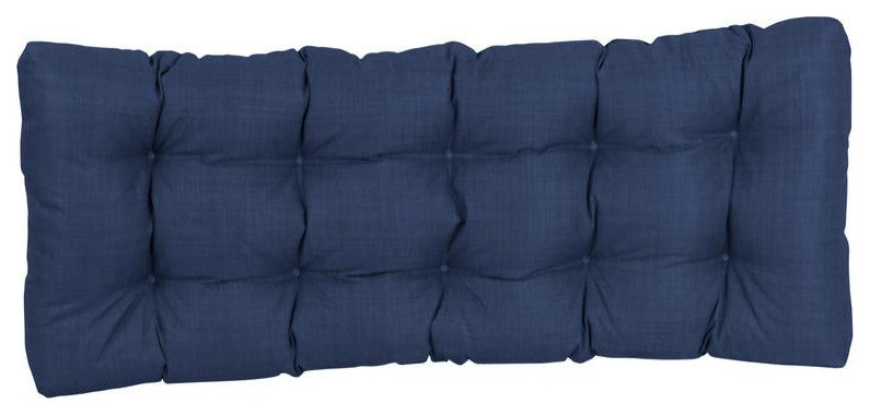 46-inch by 19-inch Tufted Solid Outdoor Spun Polyester Loveseat Cushion