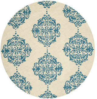 Safavieh Chelsea Hk145A Damask Rug, Ivory/Blue, 1'8"x2'6"