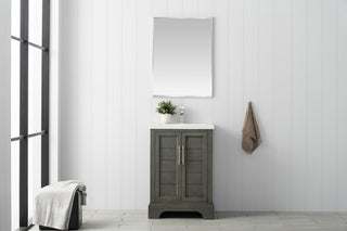 Vanity Art Bathroom Vanity With Sink & Top, Silver Grey, 24", White Ceramic