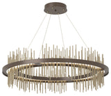 Gossamer Circular LED Pendant, Bronze, Soft Gold, Standard Height
