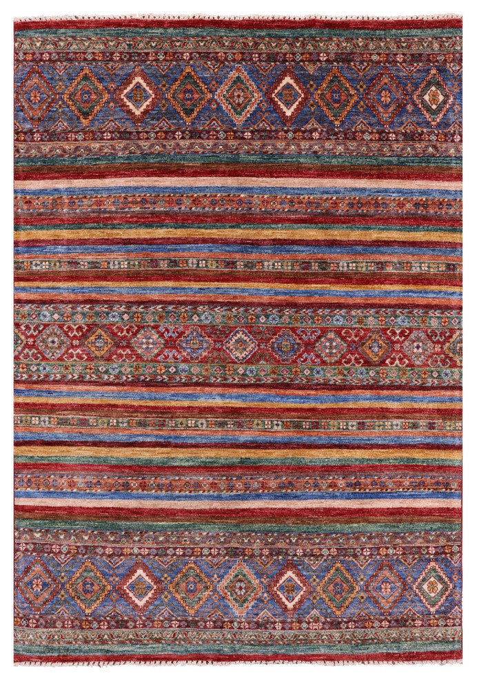 5' 0" X 7' 2" Hand Knotted Super Kazak Khorjin Rug Q10760