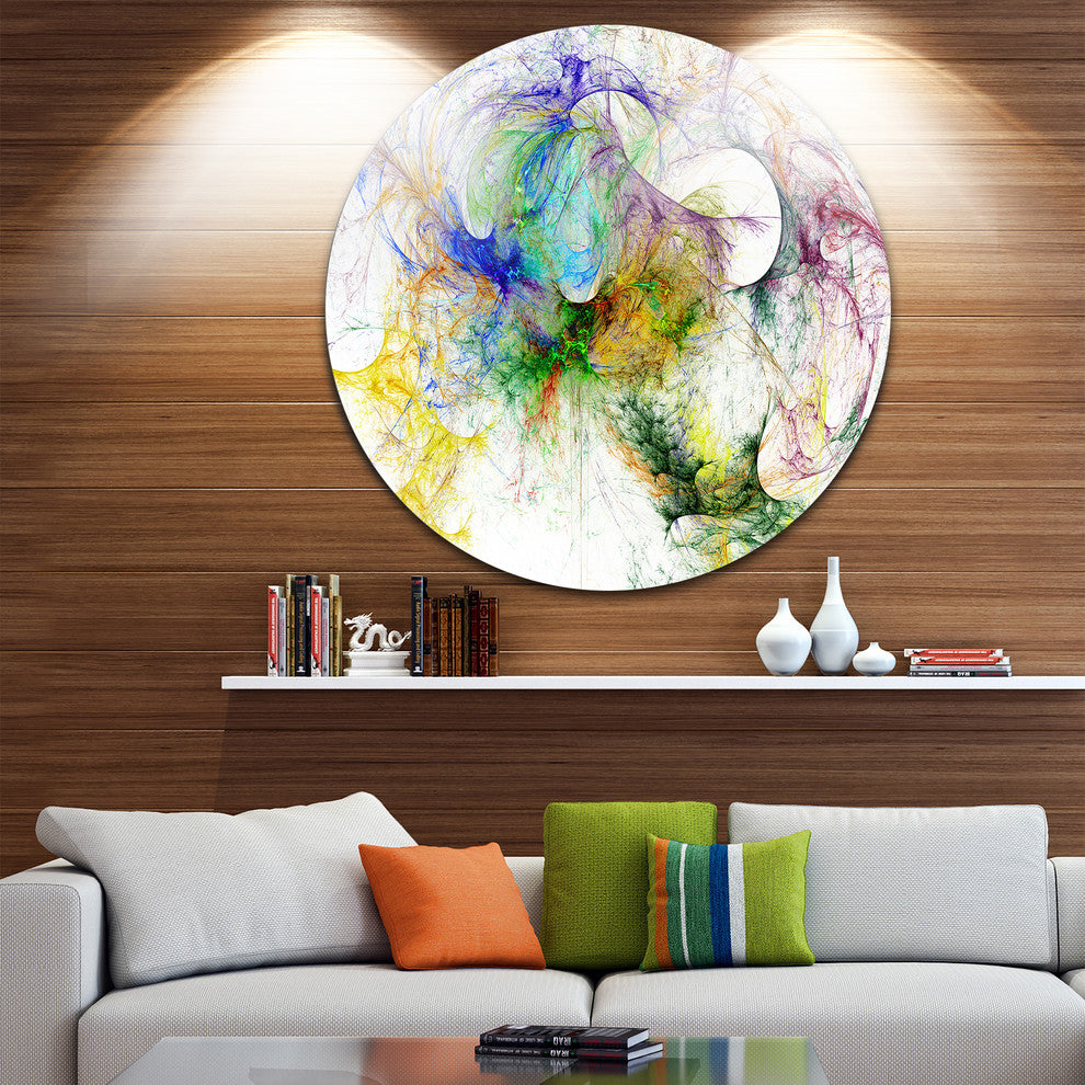Wings Of Angels Purple, Abstract Digital Art Disc Metal Artwork, 11"