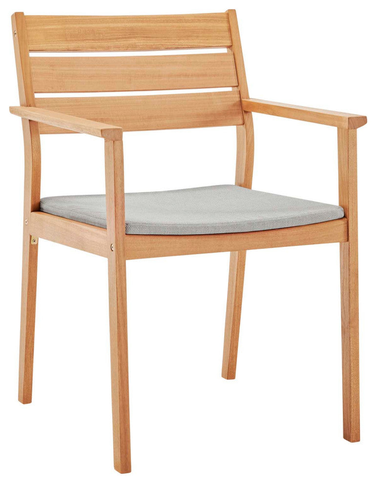 Viewscape Outdoor Patio Ash Wood Dining Armchair - Natural Taupe