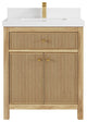 Sonoma Teak 30 Single Sink Bath Vanity Light Natural Teak 2" White Quartz
