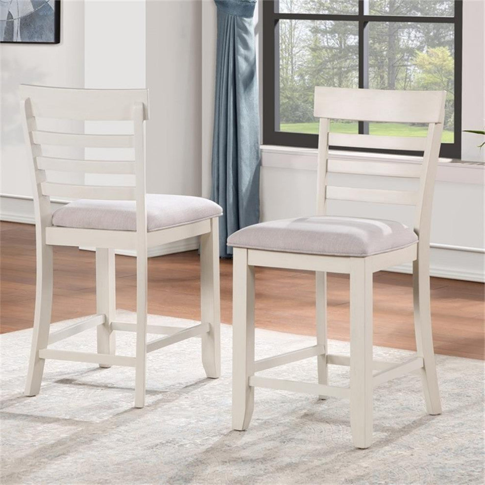 Steve Silver Hyland Off White Wood Counter Chair