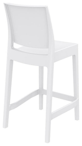 Home Square Resin 29.5" Barstool in White - Set of 2