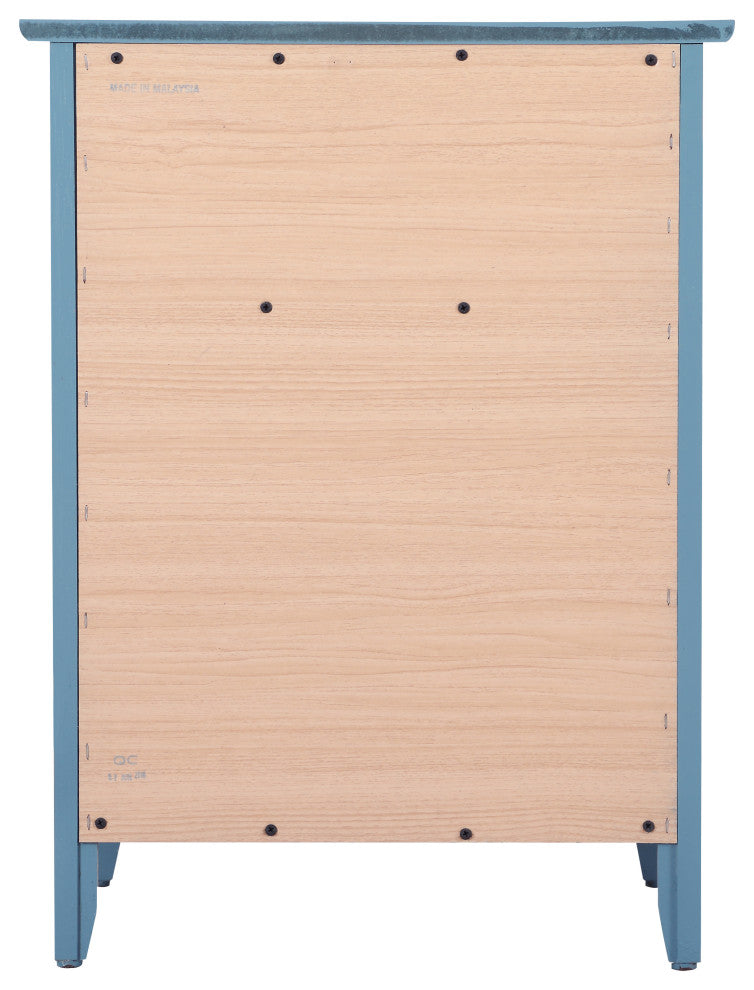 Izzy 1-Drawer, 1-Door Nightstand, Cherry, Teal