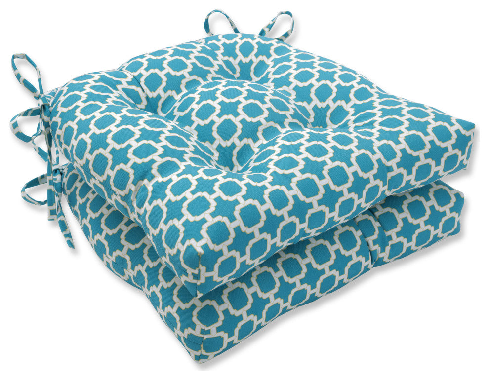 Hockley Teal Outdoor Deluxe Tufted Chairpad Set of 2