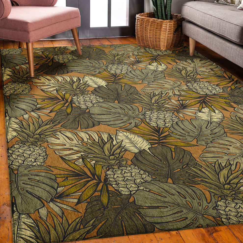 Indoor/Outdoor Tropics TC11 Clay Machine Washable 3' x 5' Rug