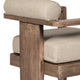 Relic Outdoor Patio Dining Chair, Eucalyptus Wood With Taupe Olefin Cushions