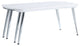 47" White Clear And Silver Wood And Glass Extendable Coffee Table